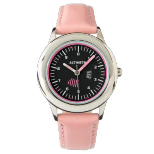 Hoogtemeter Lady Pilot Aviation Geek Horloge