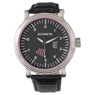 Hoogtemeter Lady Pilot Aviation Geek Horloge