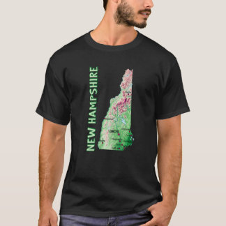 Hoogteprofiel van New Hampshire State Major Cities T-shirt