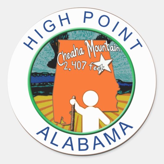 HOOGTEPUNT ALABAMA CHEAHA MT. RONDE STICKER (Voorkant)