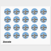 Hoogtepunt start vliegtuig ronde sticker (Vel)