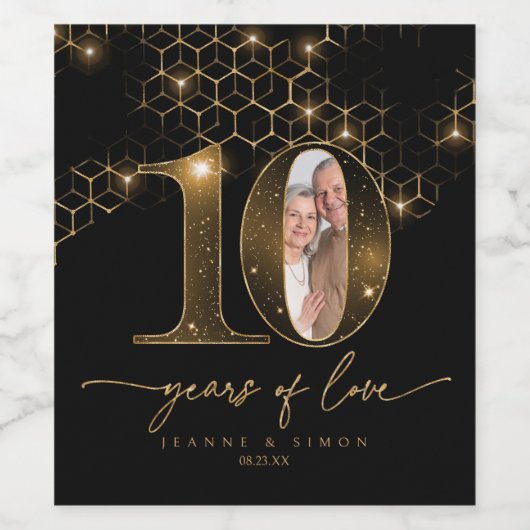 Hoogtepunten Goud 10e Jubileum Foto ID1165 Wijn Etiket (Enkel label)