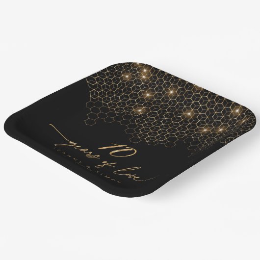 Hoogtepunten Goud 10e Jubileum ID1165 Papieren Bordje (Gebogen)