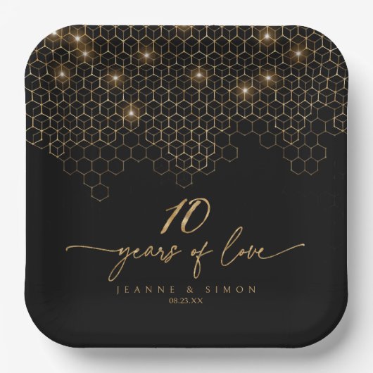 Hoogtepunten Goud 10e Jubileum ID1165 Papieren Bordje (Voorkant)