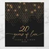 Hoogtepunten Goud 20e Jubileum ID1165 Wijn Etiket (Enkel label)