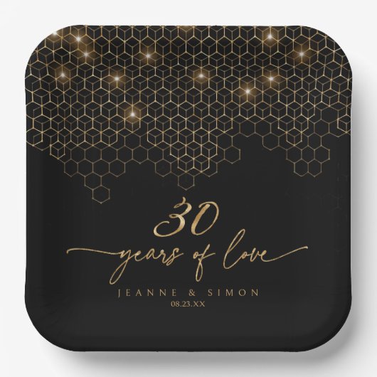 Hoogtepunten Goud 30e Jubileum ID1165 Papieren Bordje (Voorkant)