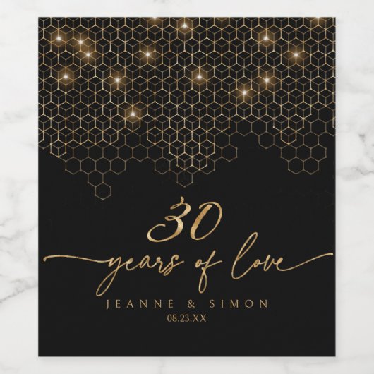 Hoogtepunten Goud 30e Jubileum ID1165 Wijn Etiket (Enkel label)