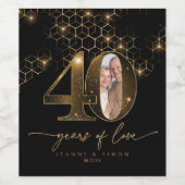 Hoogtepunten Goud 40e Jubileum Foto ID1165 Wijn Etiket (Enkel label)