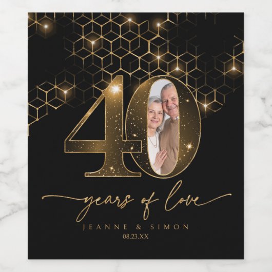 Hoogtepunten Goud 40e Jubileum Foto ID1165 Wijn Etiket (Enkel label)