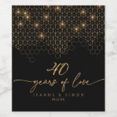 Hoogtepunten Goud 40e Jubileum ID1165 Wijn Etiket (Enkel label)