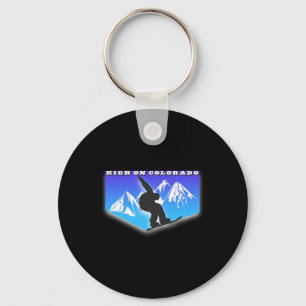 Hoogtepunten van Colorado Snowboard Mountain Snowb Sleutelhanger