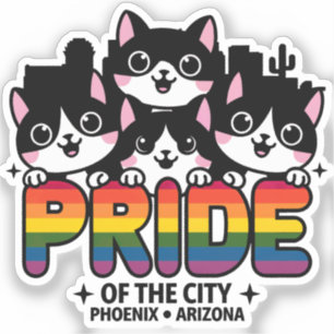 Hoogtepunten van Phoenix City Arizona USA Rainbow  Sticker