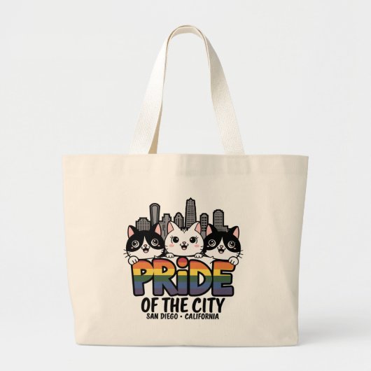 Hoogtepunten van San Diego City California USA Rai Grote Tote Bag (Voorkant)
