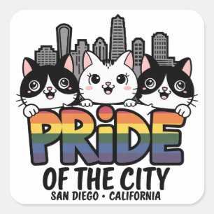Hoogtepunten van San Diego City California USA Rai Vierkante Sticker