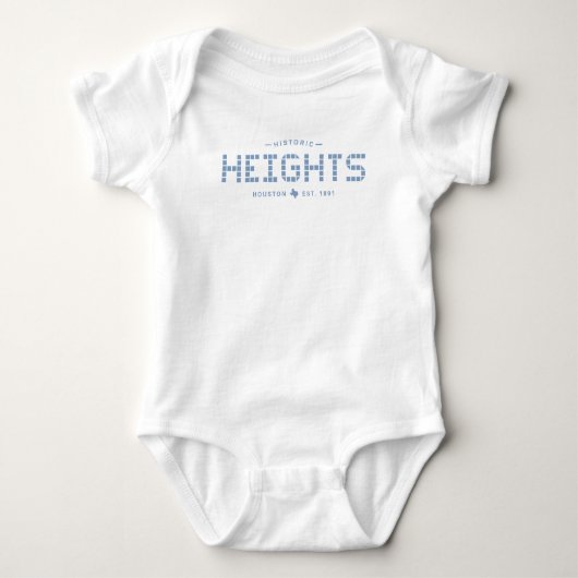 Hoogtes Tegel, Blauwe Tegel, Houston Heights Baby  Romper (Voorkant)