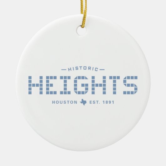 Hoogtes Tegel, Blauwe Tegel, Houston Heights Keramisch Ornament (Voorkant)