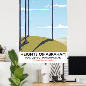 Hoogtes van Abraham Peak District Rail poster (Thuiskantoor)
