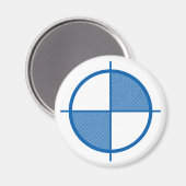 Hoogtesymbool magneet (blauw) (Voorkant / Achterkant)