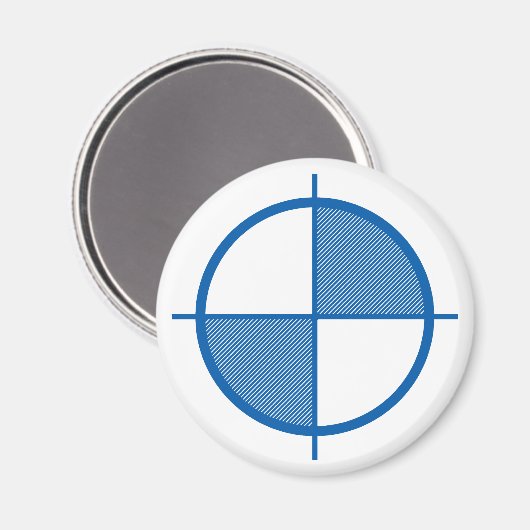 Hoogtesymbool magneet (blauw) (Voorkant / Achterkant)