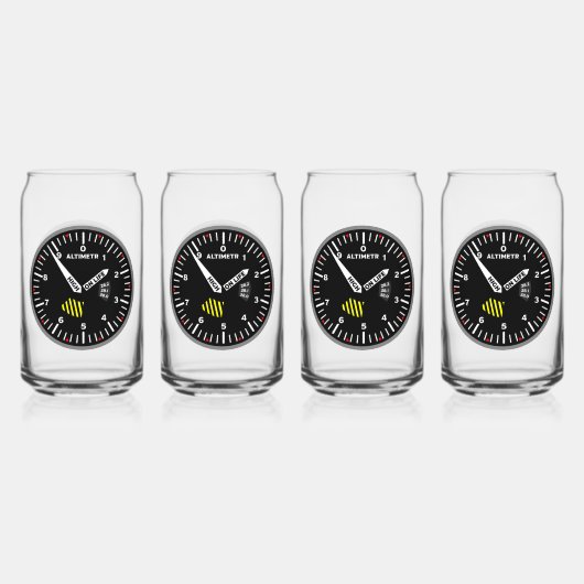 hoogtevlieger Aviation Geek Blikvorm Glas (Voorkant)