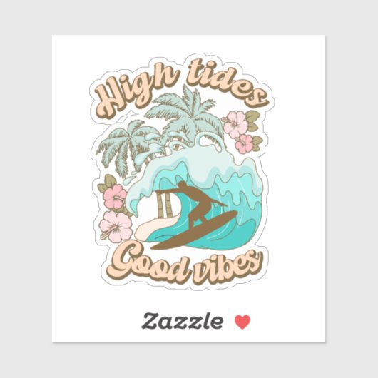 hoogtij goede vibes boho retro Surf Sticker (Vel)