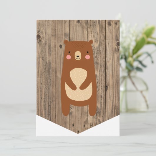 Hoogvoorzitter 1st Birthday Banner Woodland Beer Kaart (Staand voorkant)