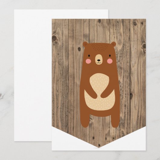 Hoogvoorzitter 1st Birthday Banner Woodland Beer Kaart (Voorkant / Achterkant)
