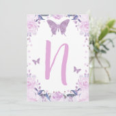 Hoogvoorzitter Paarse vlinder 1e verjaardag Brief  Kaart (Staand voorkant)