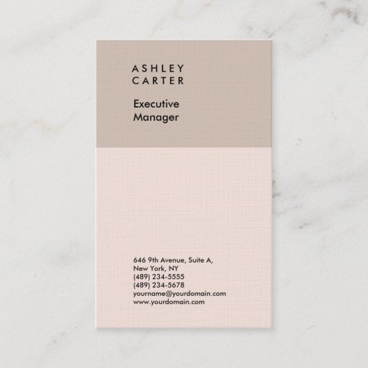 Hoogwaardig linnenelegant, minimalistisch visitekaartje (Voorkant)