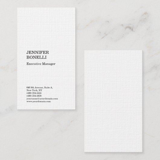 Hoogwaardig linnengoed minimalistische moderne tre visitekaartje (Voorkant / Achterkant)