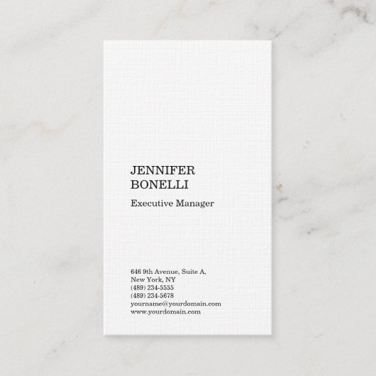 Hoogwaardig linnengoed minimalistische moderne tre visitekaartje (Voorkant)