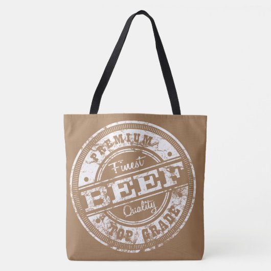Hoogwaardig rundvlees - donkere kleuren tote bag (Voorkant)