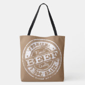 Hoogwaardig rundvlees - donkere kleuren tote bag (Achterkant)
