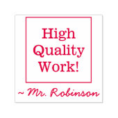 "Hoogwaardig werk!" Rubberstempel Zelfinktende Stempel (Design)