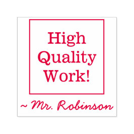 "Hoogwaardig werk!" Rubberstempel Zelfinktende Stempel