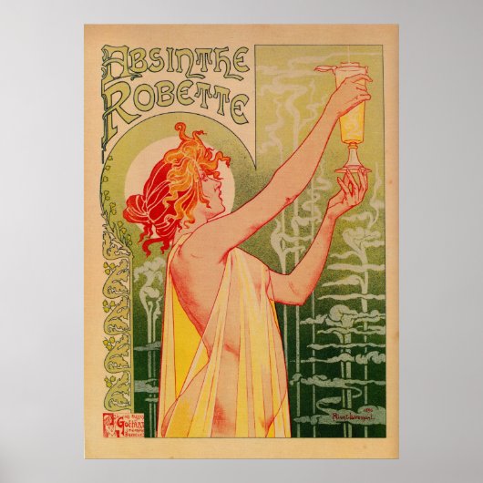 Hoogwaardige Franse art nouveau Absinthe Robette Poster (Voorkant)