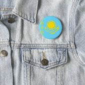 Hoogwaardige Kazachstan-vlag Ronde Button 5,7 Cm (In situ)