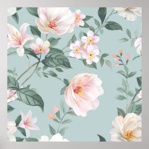 hoogwaardige reeks van diverse waterverf bloemen poster