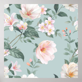 hoogwaardige reeks van diverse waterverf bloemen poster