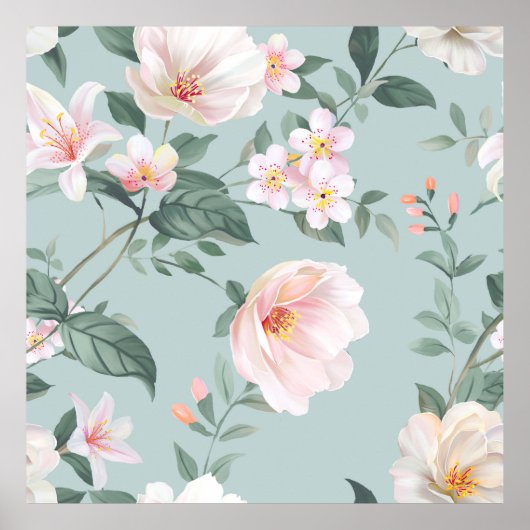 hoogwaardige reeks van diverse waterverf bloemen poster (Voorkant)