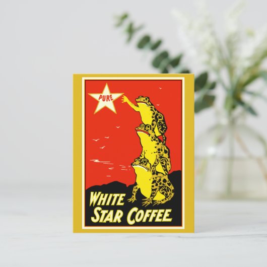 Hoogwaardige retro White Star Coffee en Briefkaart (Staand voorkant)