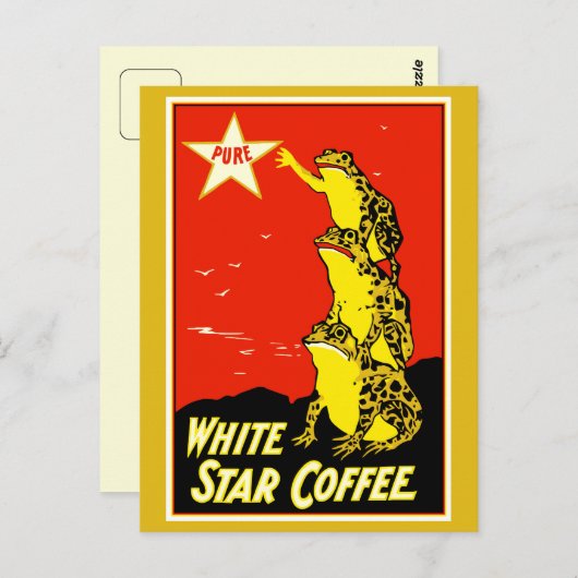 Hoogwaardige retro White Star Coffee en Briefkaart (Voorkant / Achterkant)