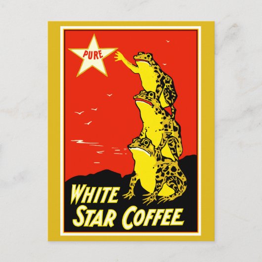 Hoogwaardige retro White Star Coffee en Briefkaart (Voorkant)