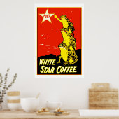 Hoogwaardige retro  White Star Coffee en Poster (Keuken)