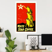 Hoogwaardige retro  White Star Coffee en Poster (Thuiskantoor)