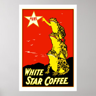 Hoogwaardige retro  White Star Coffee en Poster