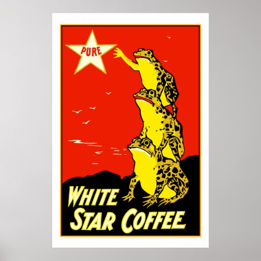 Hoogwaardige retro  White Star Coffee en Poster (Voorkant)