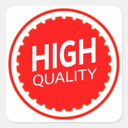 Hoogwaardige Rode Badge Vierkante Sticker (Voorkant)