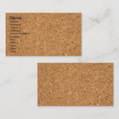 Hoogwaardige textuur van het kurkbord visitekaartje (Voorkant / Achterkant)