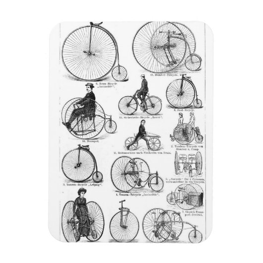 hoogwielerfiets penny farthing magneet (Verticaal)
